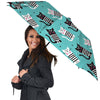 Love Turquoise Cat Print Umbrella-grizzshop