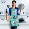 Love Turquoise Cat Print Women's Apron-grizzshop