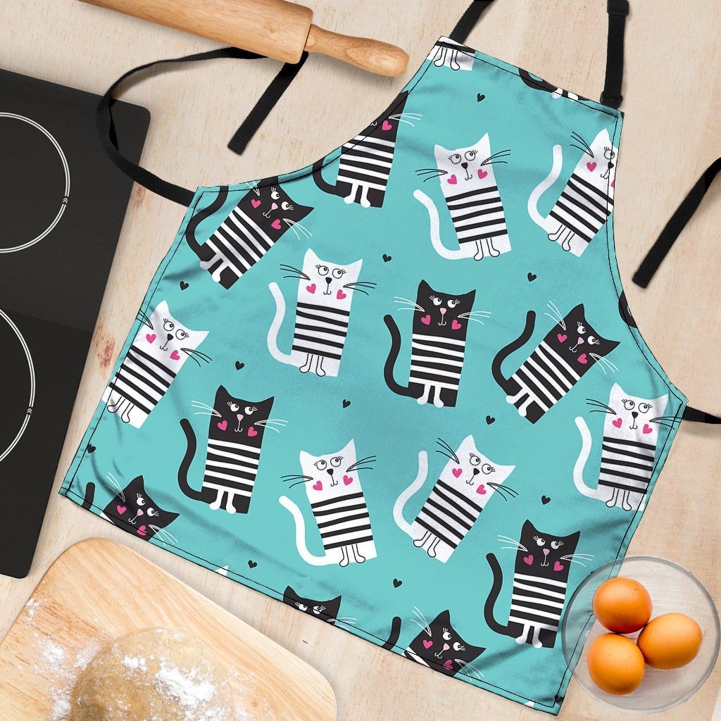 Love Turquoise Cat Print Women's Apron-grizzshop