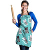 Love Turquoise Cat Print Women's Apron-grizzshop