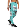 Love Turquoise Cat Print Women's Joggers-grizzshop