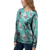 Love Turquoise Cat Print Women's Sweatshirt-grizzshop