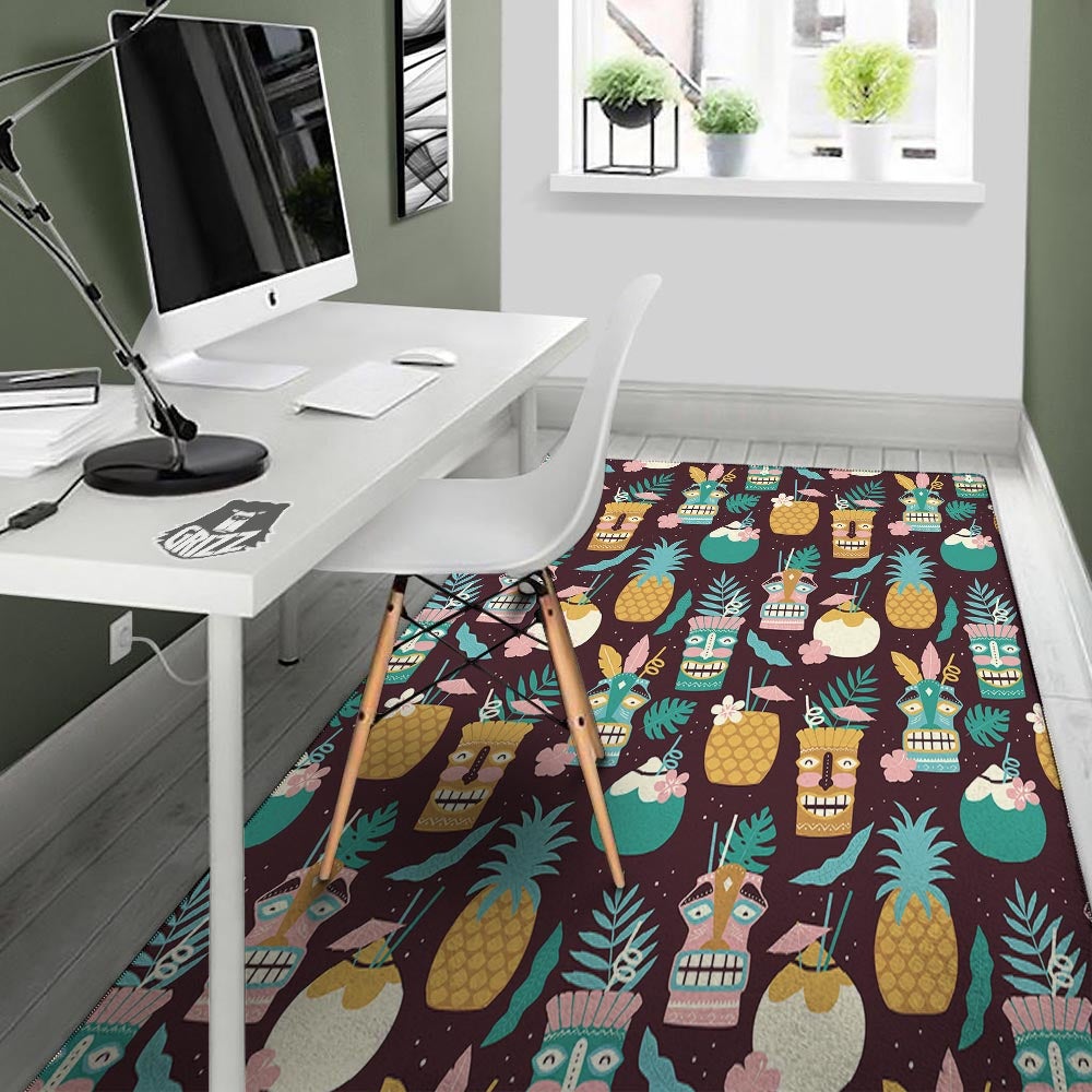 Luau Tiki Print Pattern Floor Mat-grizzshop