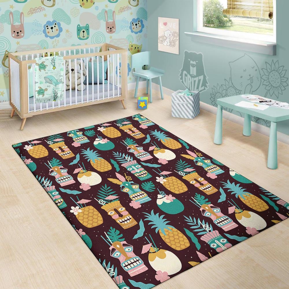 Luau Tiki Print Pattern Floor Mat-grizzshop