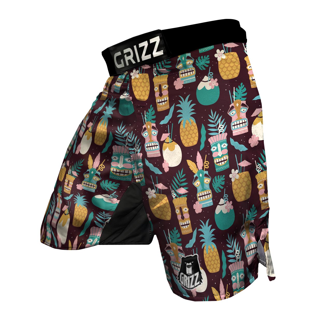 Luau Tiki Print Pattern MMA Shorts-grizzshop