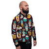 Luau Tiki Print Pattern Men's Bomber Jacket-grizzshop