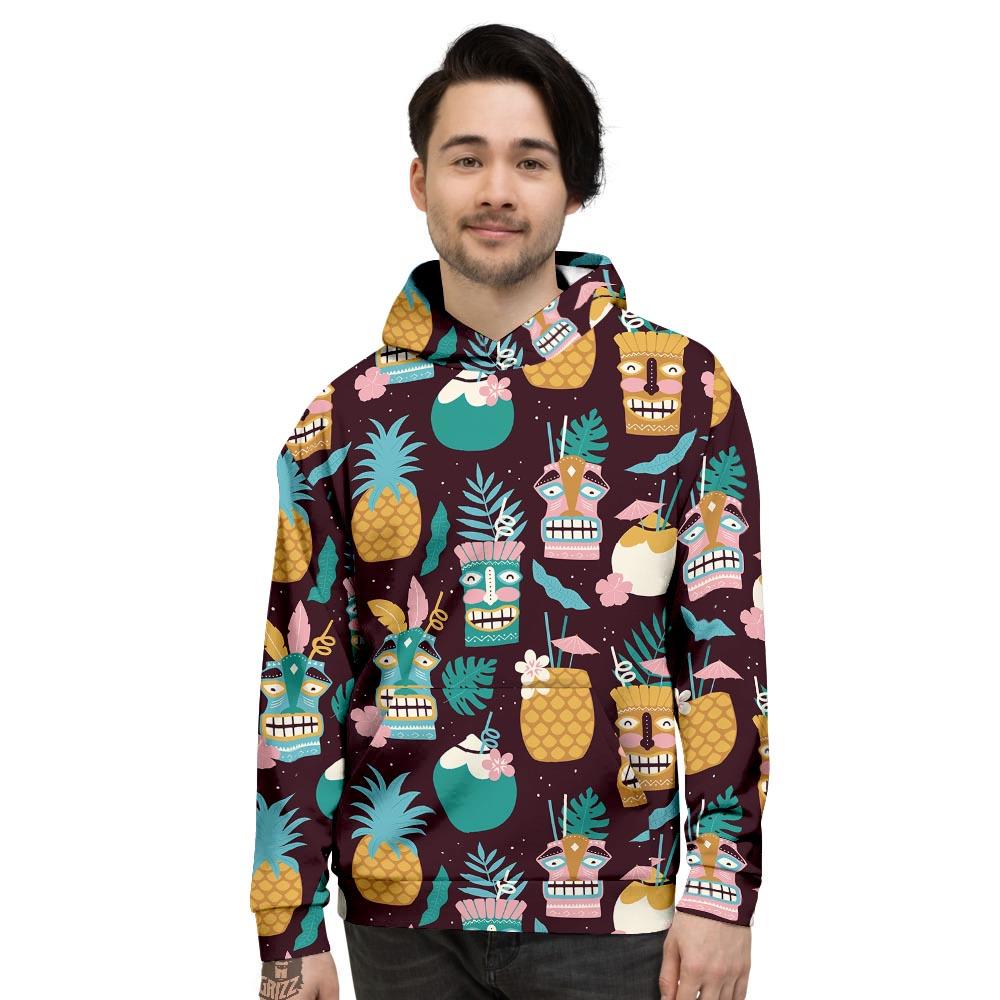 Luau Tiki Print Pattern Men's Hoodie-grizzshop
