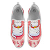 Lucky Cat And Sakura Japanese Print White Athletic Shoes-grizzshop