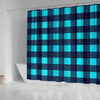 Lumberjack Blue Pattern Print Bathroom Shower Curtain-grizzshop