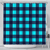 Lumberjack Blue Pattern Print Bathroom Shower Curtain-grizzshop