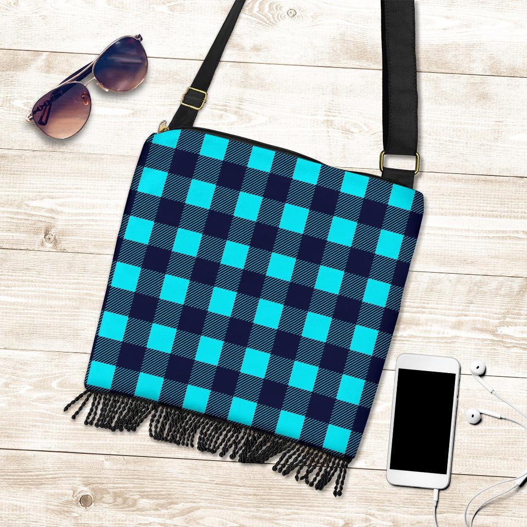 Lumberjack Blue Pattern Print Crossbody bags-grizzshop