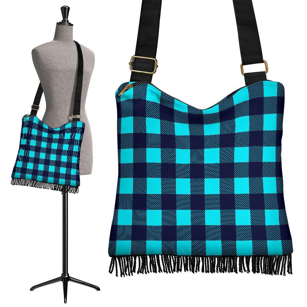 Lumberjack Blue Pattern Print Crossbody bags-grizzshop