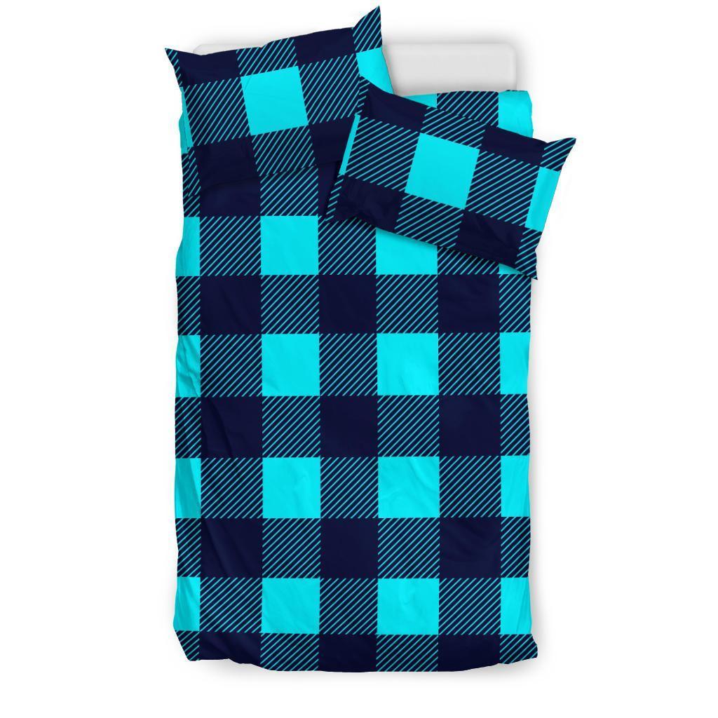 Lumberjack Blue Pattern Print Duvet Cover Bedding Set-grizzshop