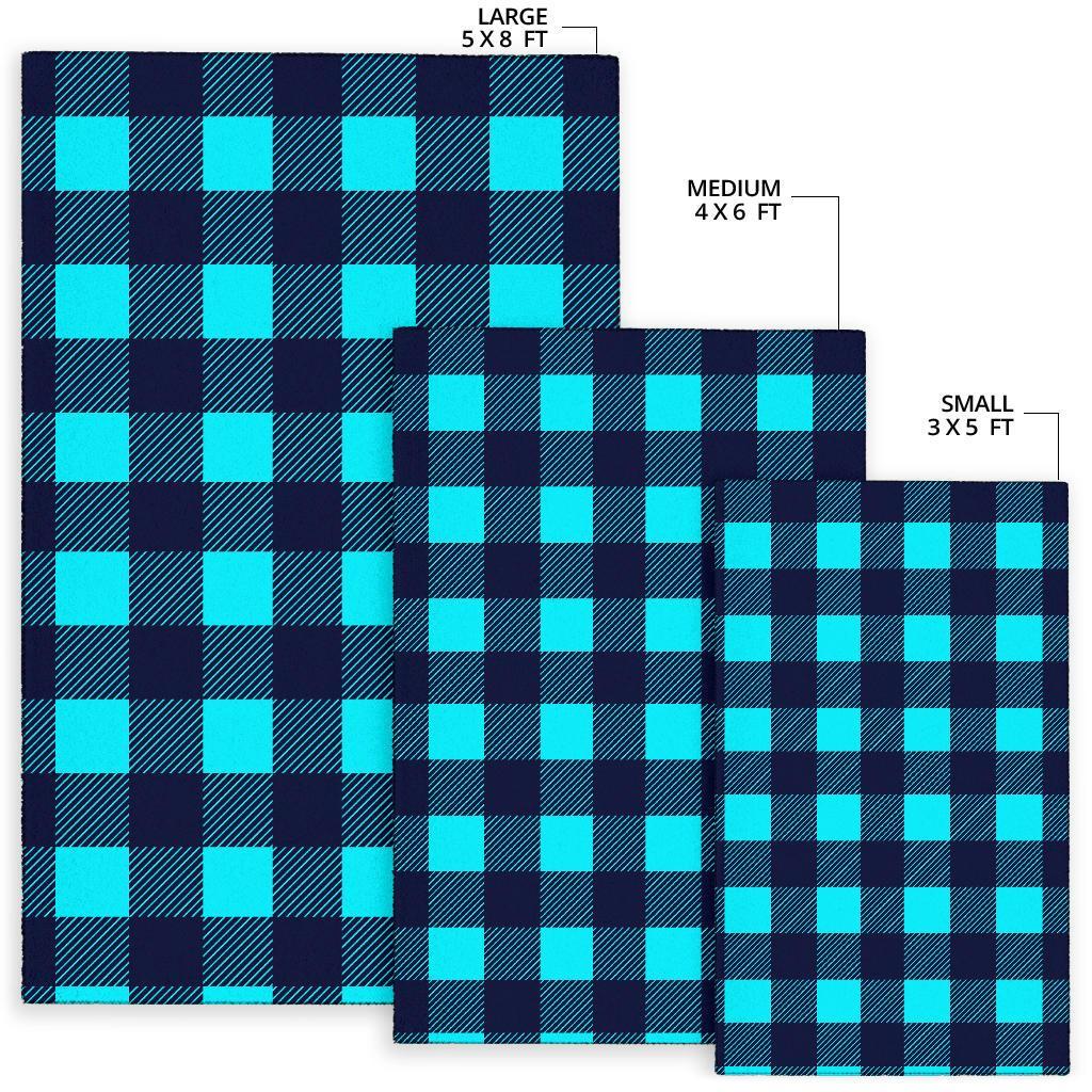 Lumberjack Blue Pattern Print Floor Mat-grizzshop