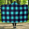 Lumberjack Blue Pattern Print Hooded Blanket-grizzshop