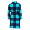 Lumberjack Blue Pattern Print Men Long Robe-grizzshop