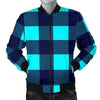 Lumberjack Blue Pattern Print Men's Bomber Jacket-grizzshop