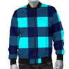 Lumberjack Blue Pattern Print Men's Bomber Jacket-grizzshop