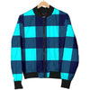 Lumberjack Blue Pattern Print Men's Bomber Jacket-grizzshop