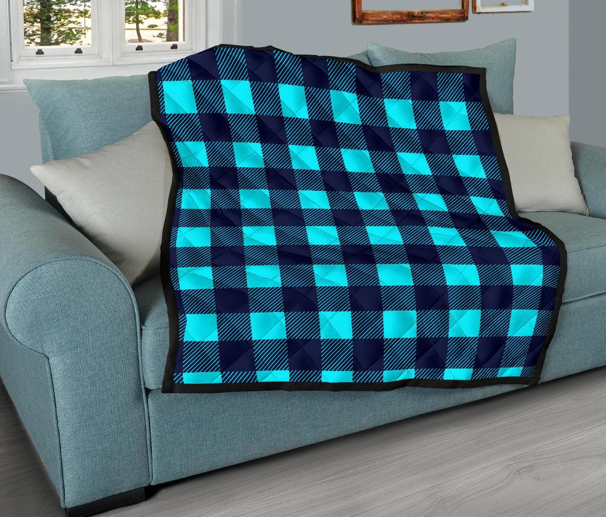 Lumberjack Blue Pattern Print Quilt-grizzshop