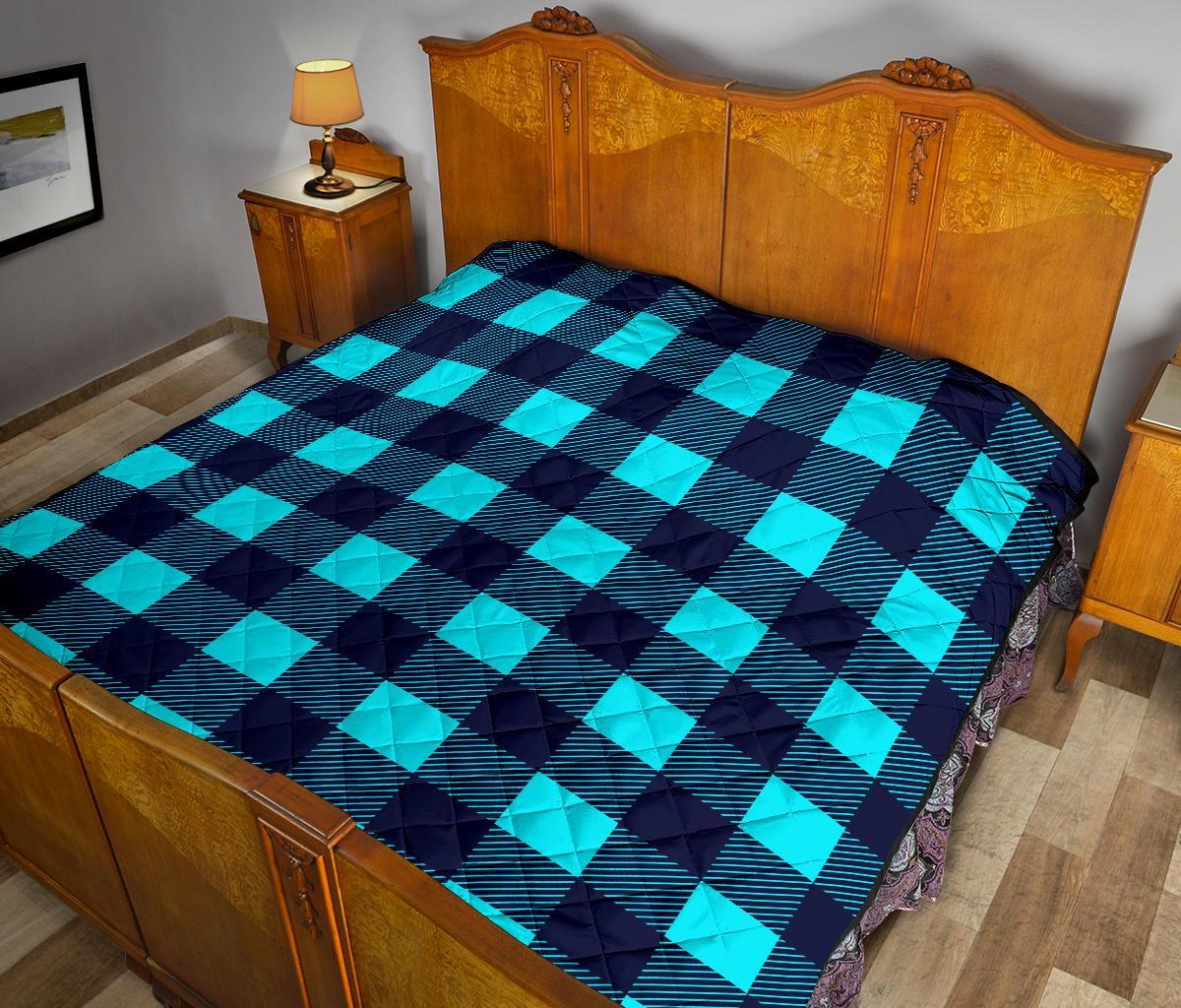 Lumberjack Blue Pattern Print Quilt-grizzshop