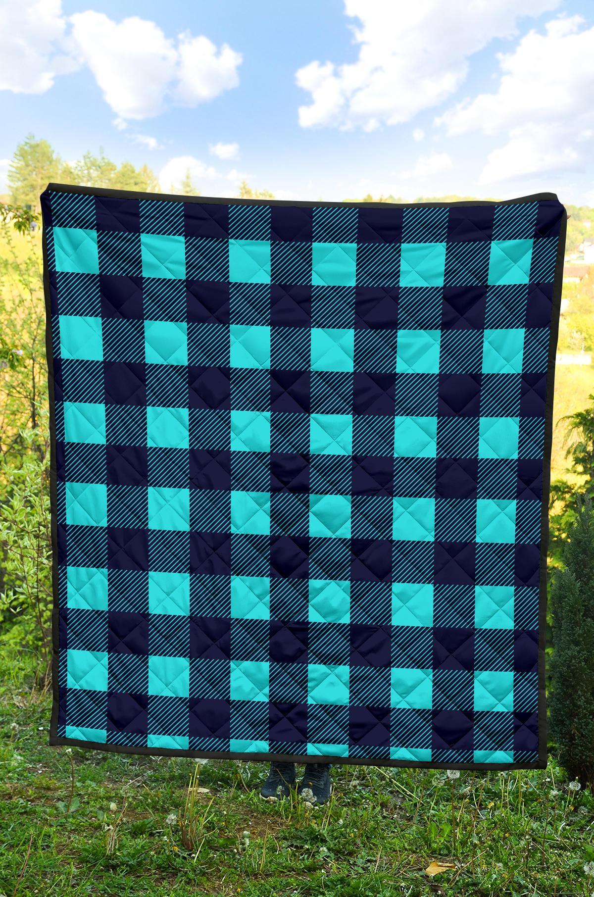 Lumberjack Blue Pattern Print Quilt-grizzshop