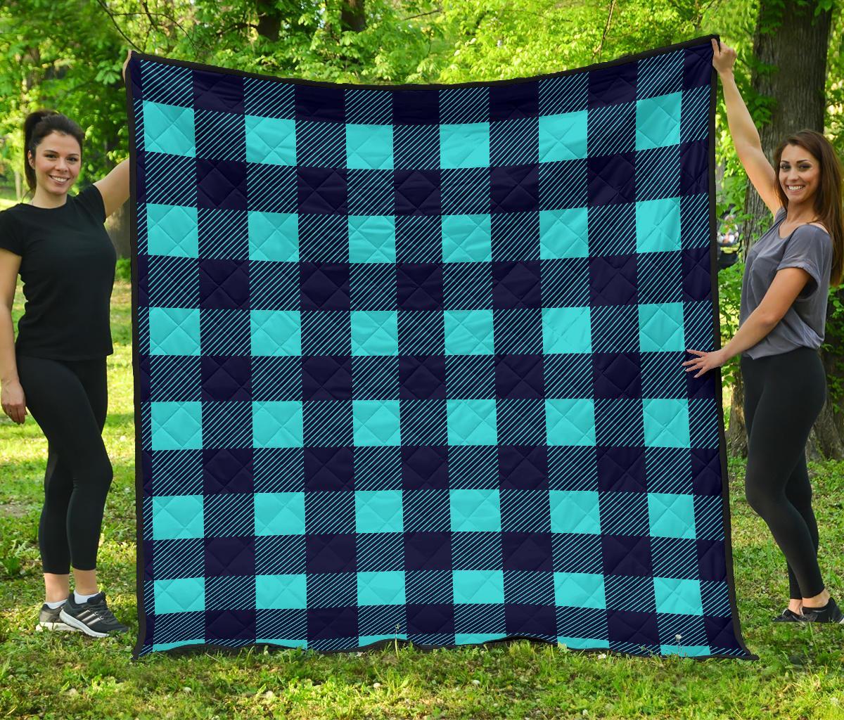 Lumberjack Blue Pattern Print Quilt-grizzshop