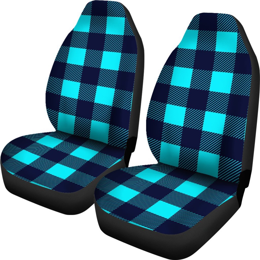 Lumberjack Blue Pattern Print Universal Fit Car Seat Covers-grizzshop