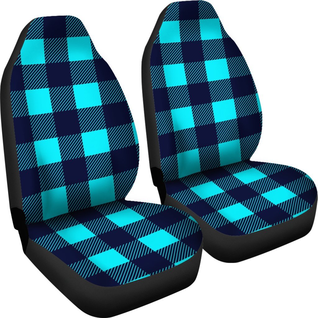 Lumberjack Blue Pattern Print Universal Fit Car Seat Covers-grizzshop