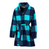 Lumberjack Blue Pattern Print Women Long Robe-grizzshop