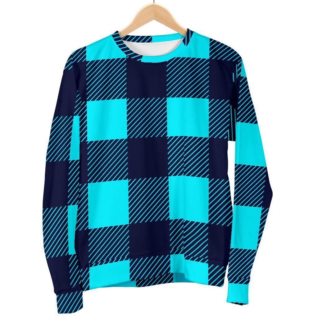 Lumberjack Blue Pattern Print Women's Sweatshirt-grizzshop