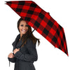 Lumberjack Red Pattern Print Automatic Foldable Umbrella-grizzshop