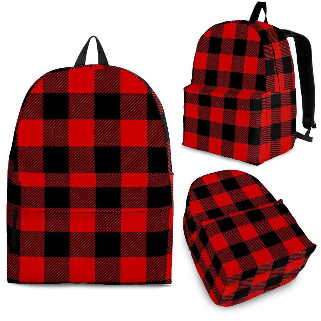 Lumberjack Red Pattern Print Backpack-grizzshop