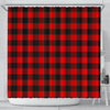 Lumberjack Red Pattern Print Bathroom Shower Curtain-grizzshop