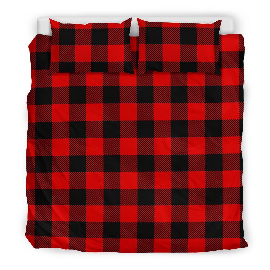 Lumberjack Red Pattern Print Duvet Cover Bedding Set-grizzshop