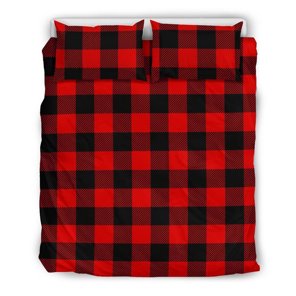 Lumberjack Red Pattern Print Duvet Cover Bedding Set-grizzshop