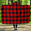 Lumberjack Red Pattern Print Hooded Blanket-grizzshop