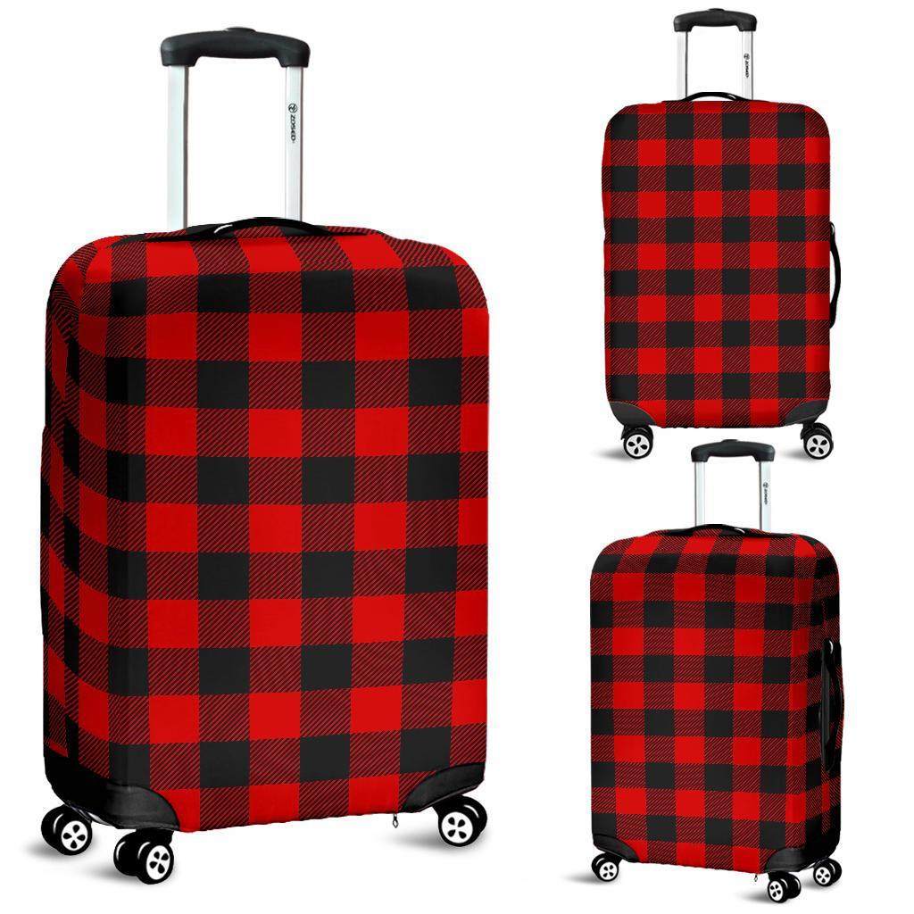 Lumberjack Red Pattern Print Luggage Cover Protector-grizzshop