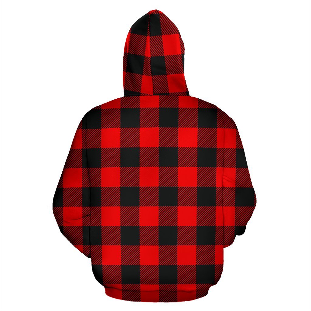 Lumberjack Red Pattern Print Men Women Pullover Hoodie-grizzshop