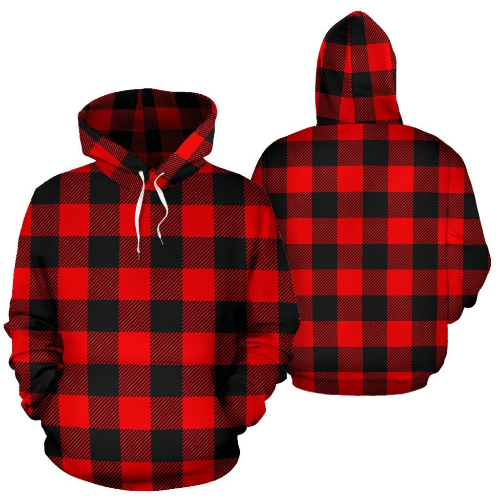 Lumberjack Red Pattern Print Men Women Pullover Hoodie-grizzshop