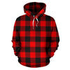 Lumberjack Red Pattern Print Men Women Pullover Hoodie-grizzshop