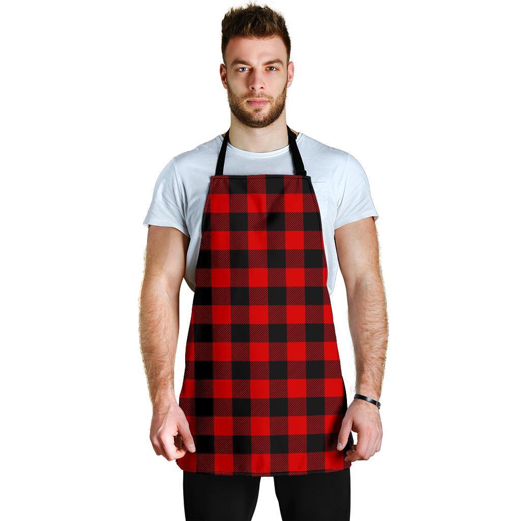 Lumberjack Red Pattern Print Men's Apron-grizzshop