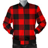 Lumberjack Red Pattern Print Men's Bomber Jacket-grizzshop