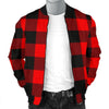 Lumberjack Red Pattern Print Men's Bomber Jacket-grizzshop