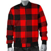 Lumberjack Red Pattern Print Men's Bomber Jacket-grizzshop