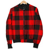 Lumberjack Red Pattern Print Men's Bomber Jacket-grizzshop