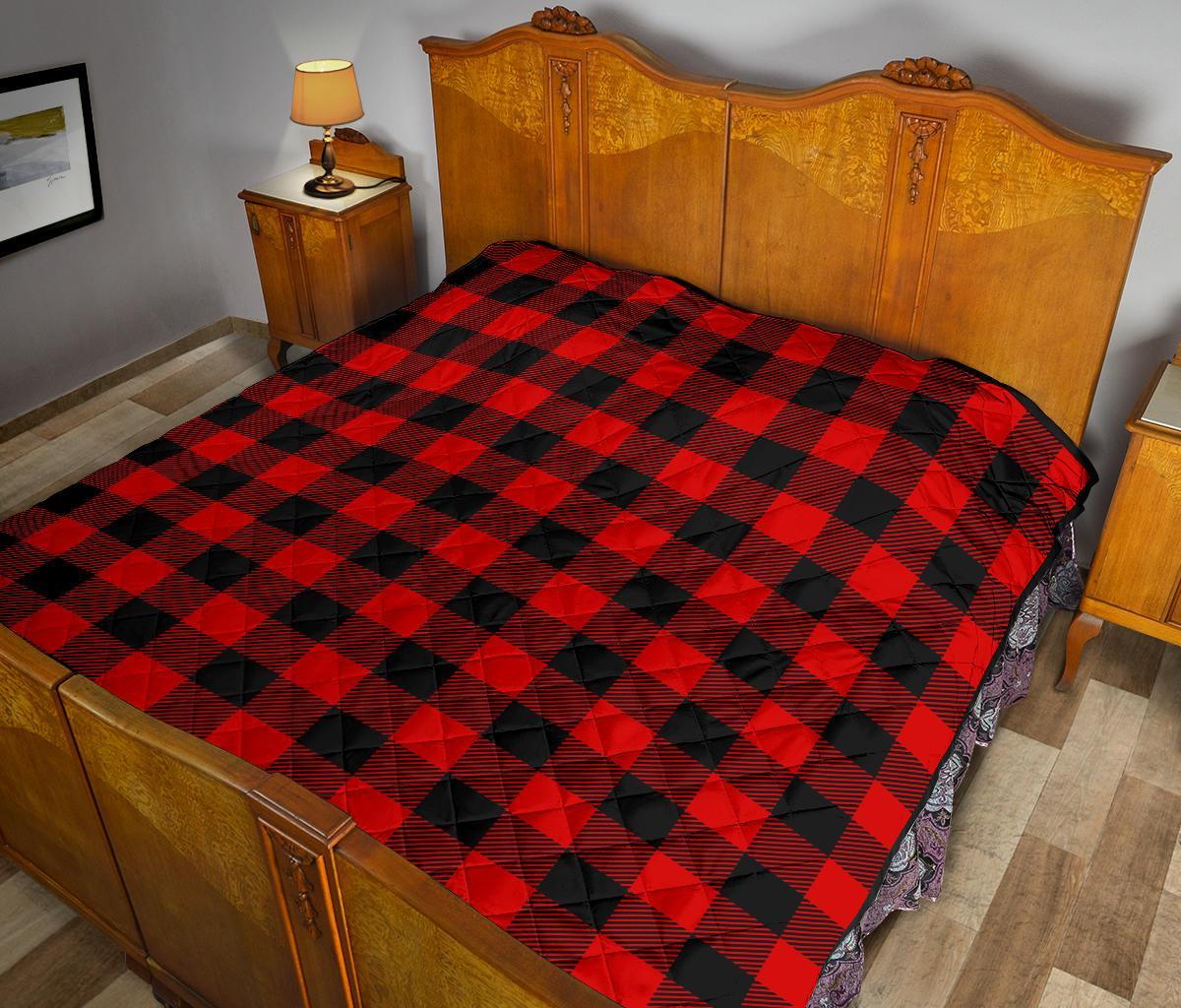 Lumberjack Red Pattern Print Quilt-grizzshop