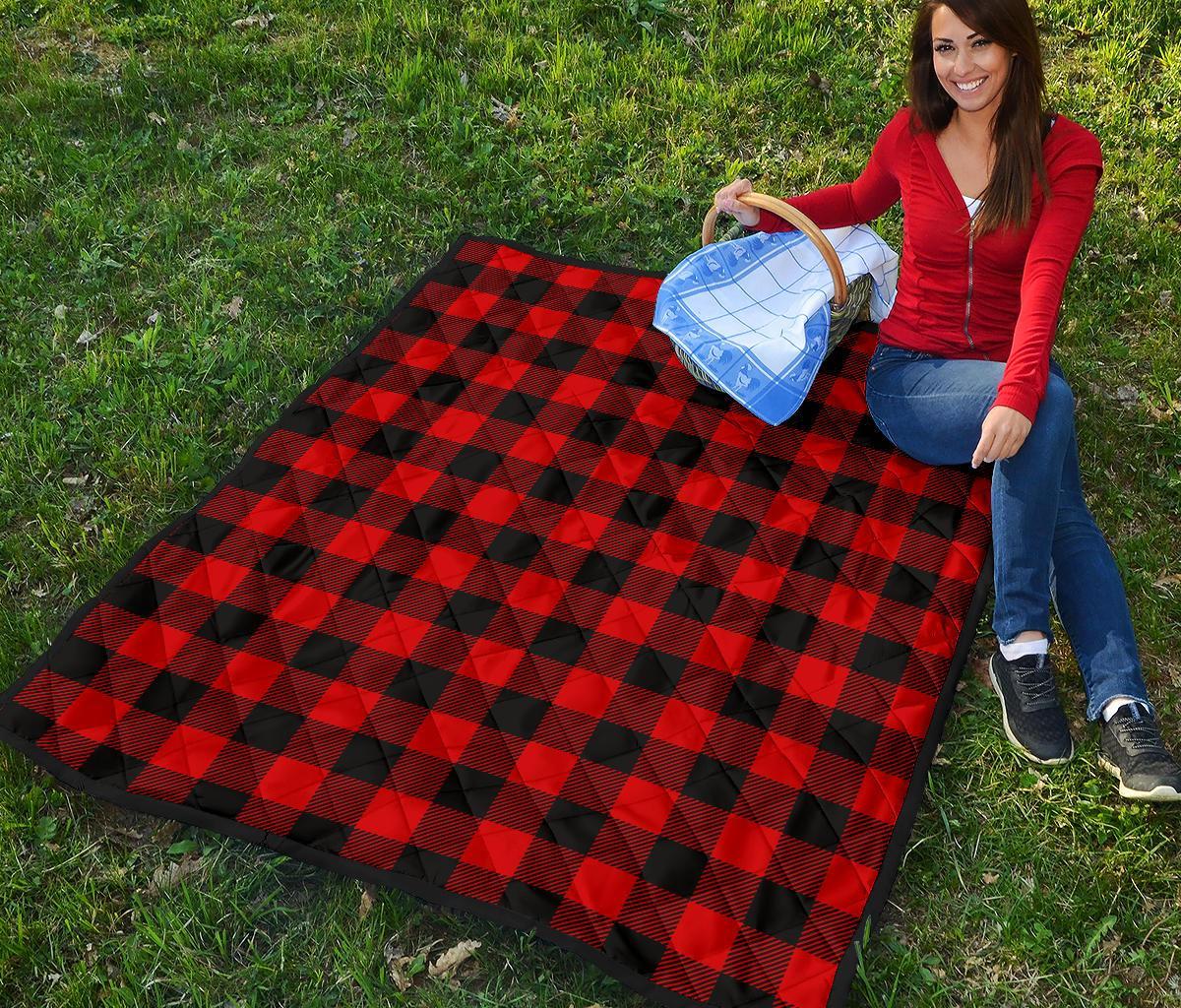 Lumberjack Red Pattern Print Quilt-grizzshop