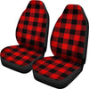 Lumberjack Red Pattern Print Universal Fit Car Seat Covers-grizzshop