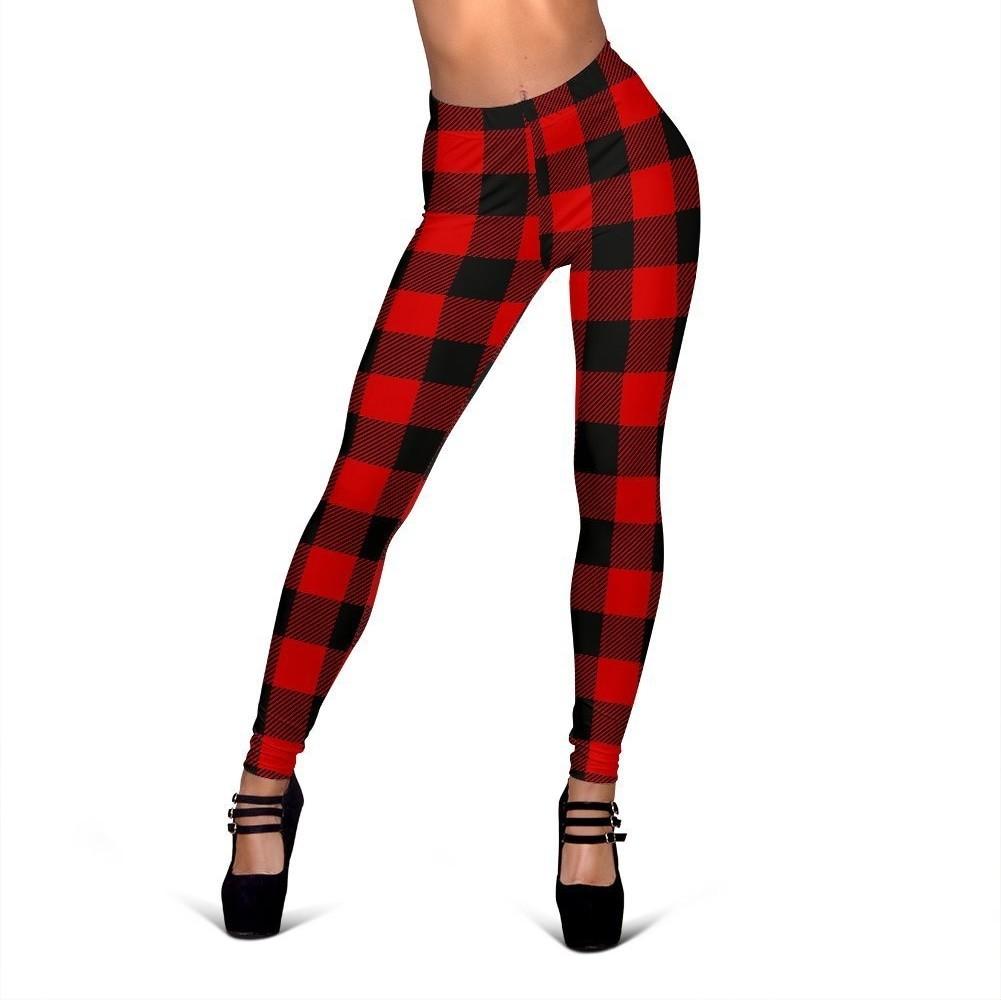 Lumberjack Red Pattern Print Women Leggings-grizzshop